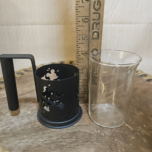 Disney Mickey Mouse Black Cup French Press metal and glass 12 Oz - Picture 10 of 11